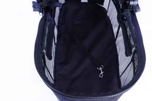 Full Window pet Stroller with Detachable Carrier (with Detachable Basket / Black)