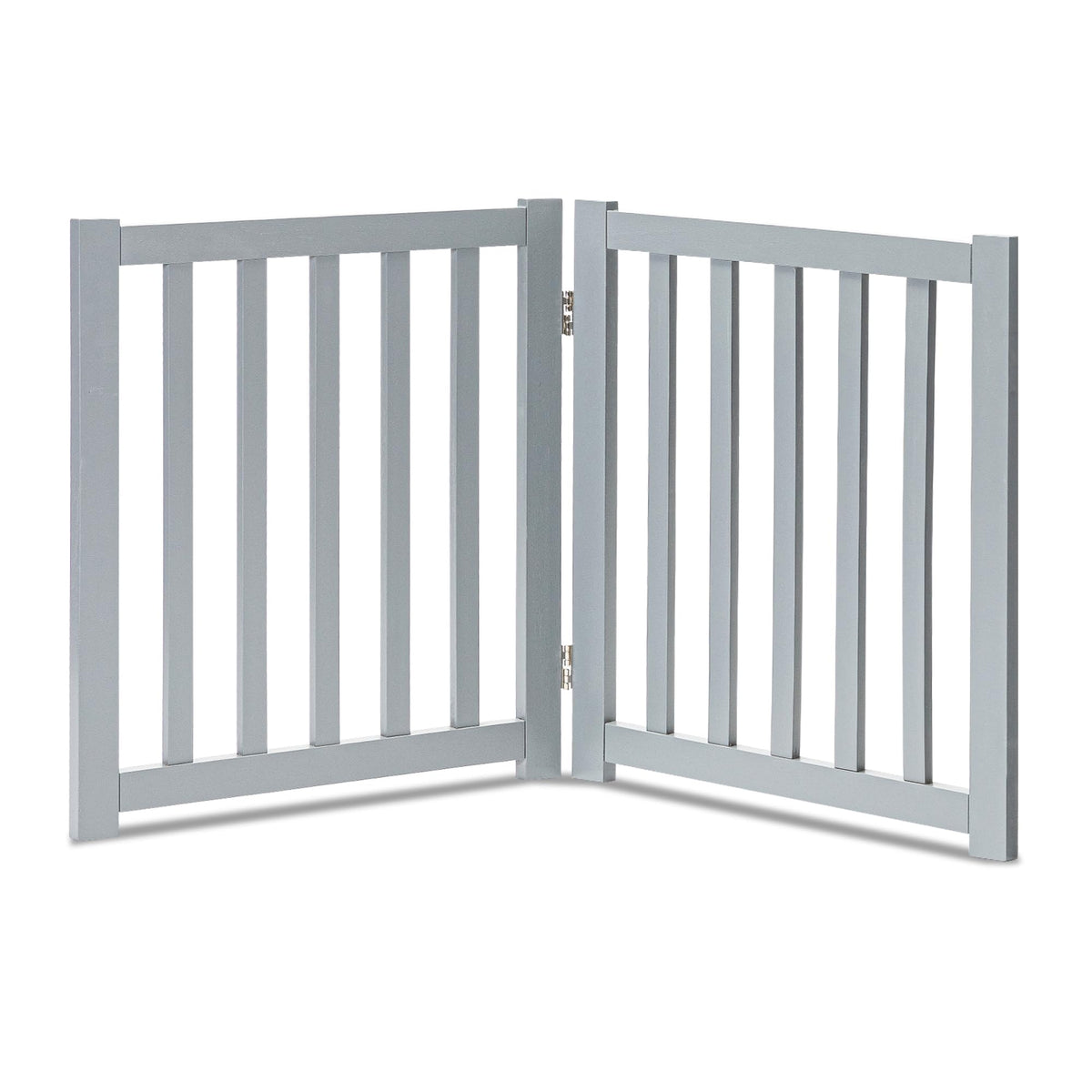 Wooden Free Standing Dog Gate 40" W x 24" H (Gray / 40"W x 24"H)