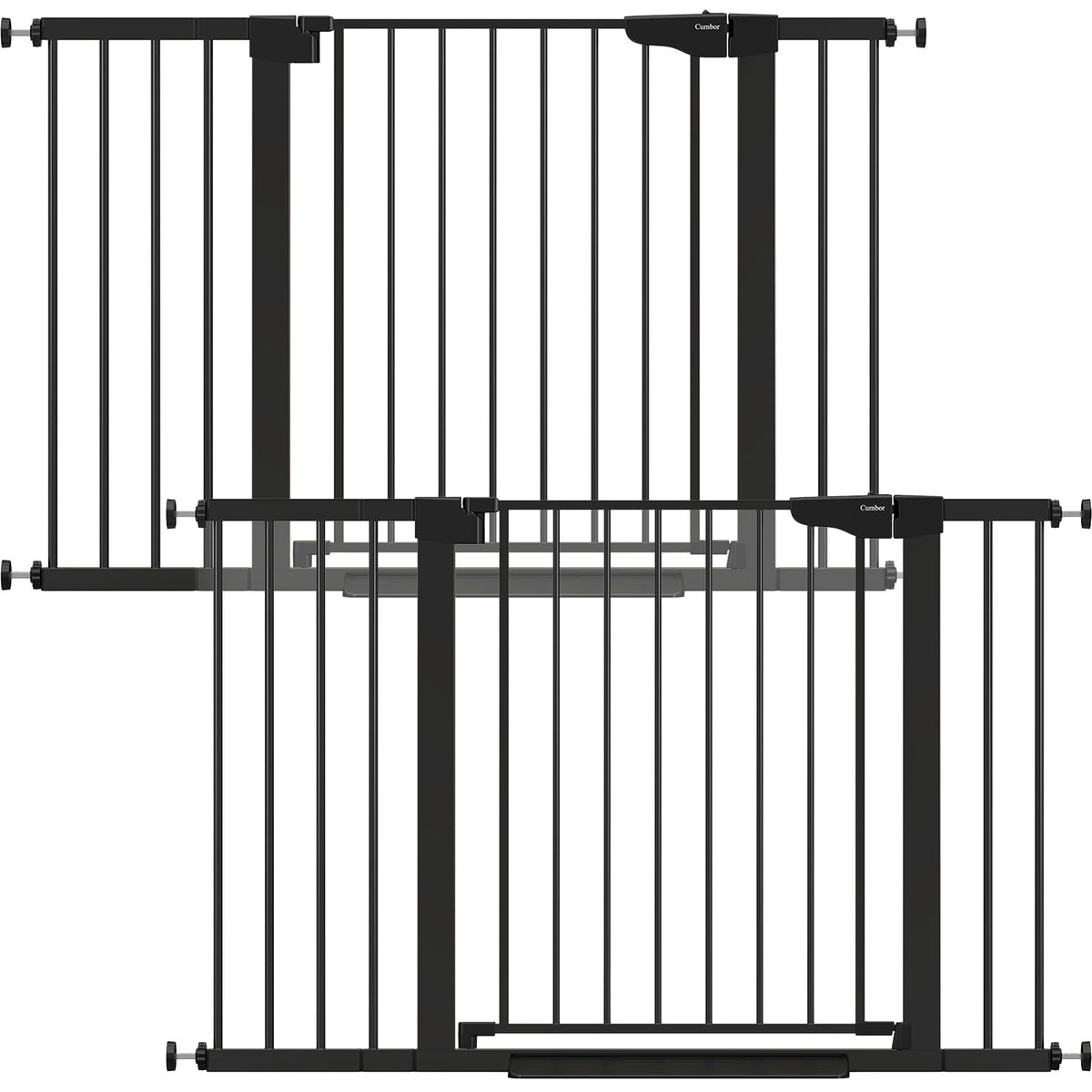 2-Pack 30-48 in Baby Gate for Stairs, Auto Close Dog Gate, Black (Black / 30-48"W x 30.5"H (2 Pack ))