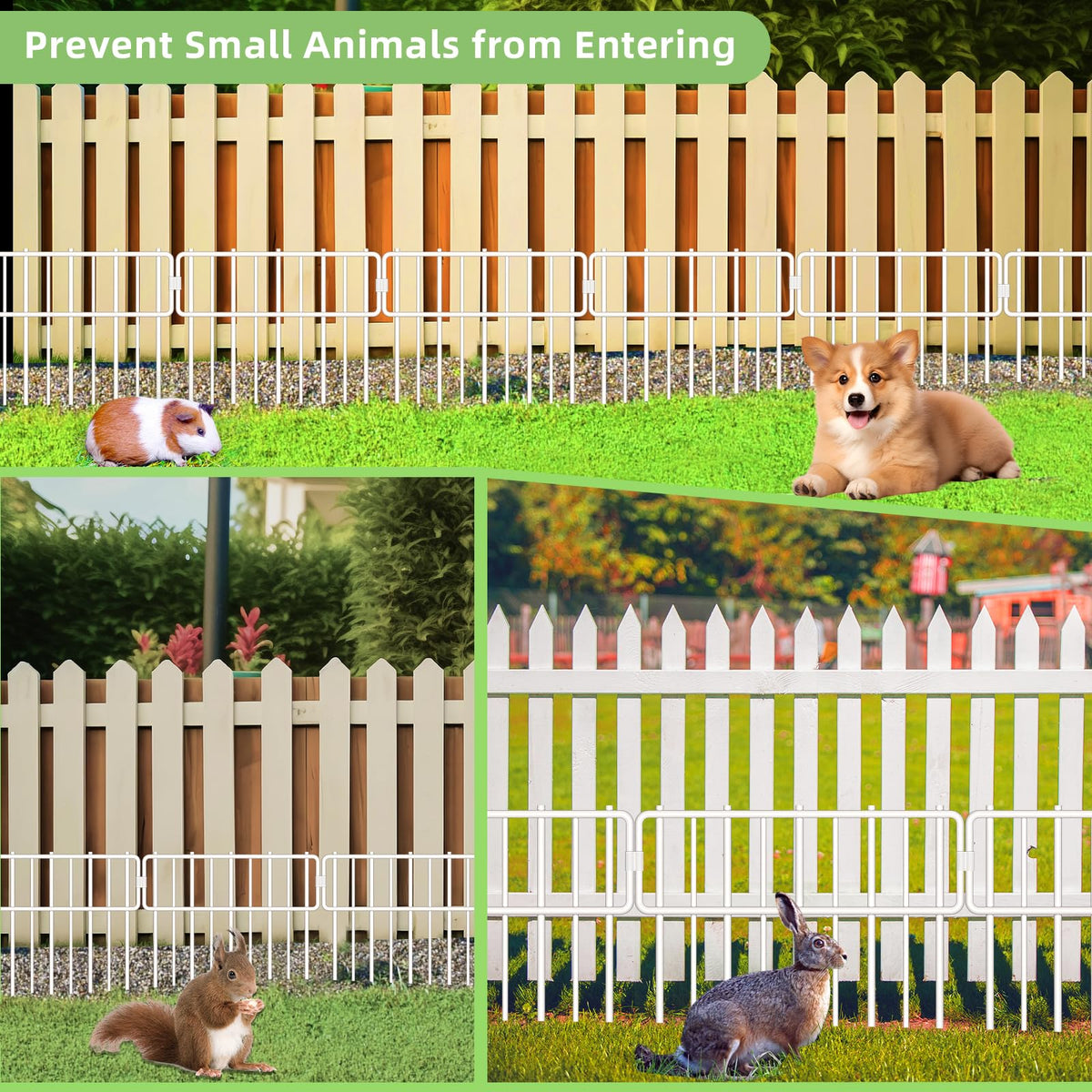 Animal Barrier Fence (White / 10 Panel, 10.83 Ft)