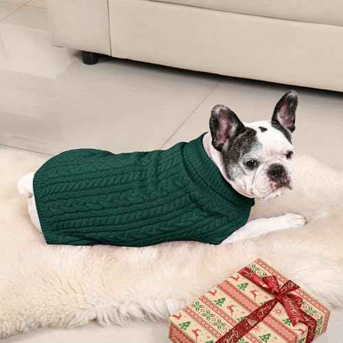Dog Sweater 2 Pack for Medium Dogs (Red & Green / Medium)