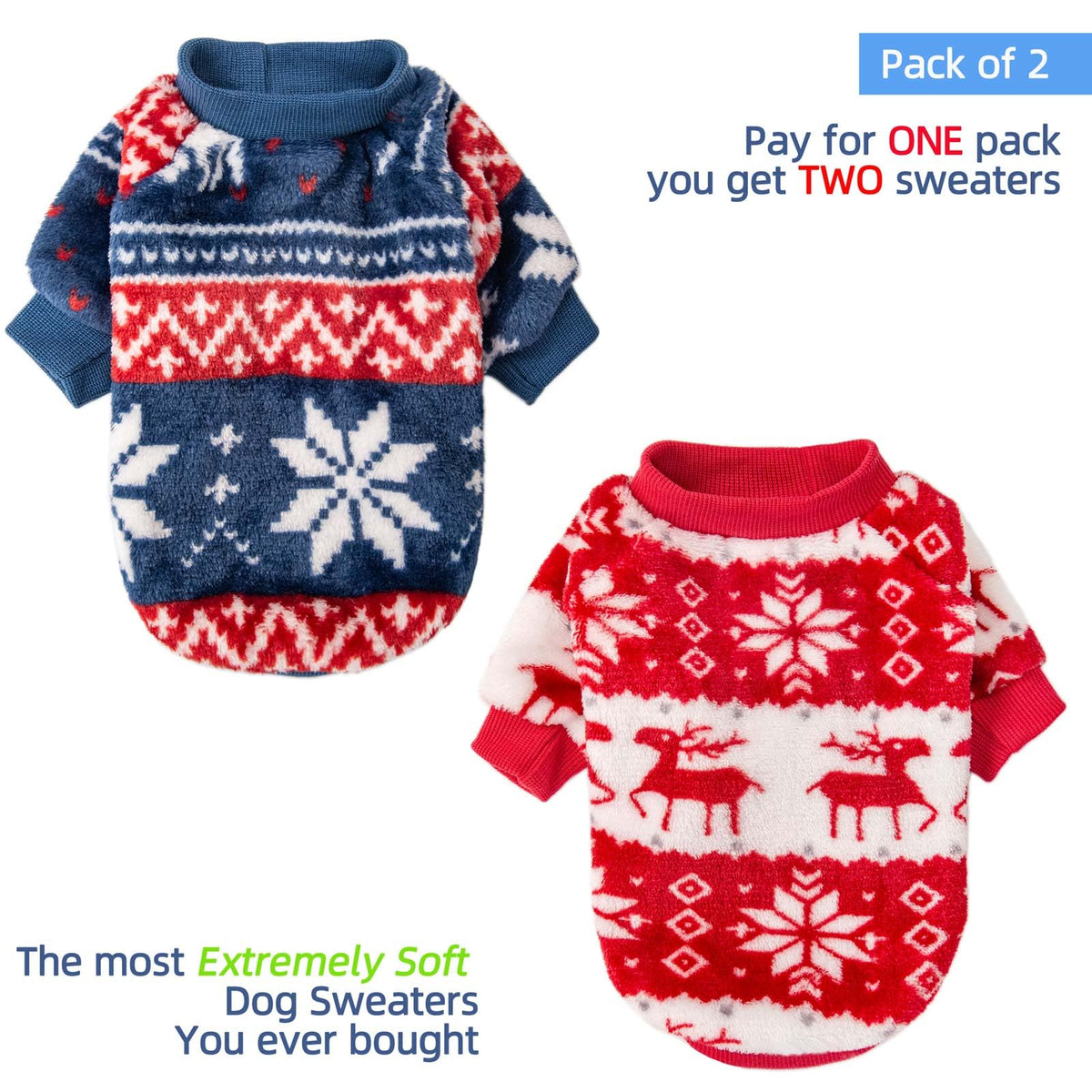 Christmas Dog Sweater (Red,Blue / X-Large)